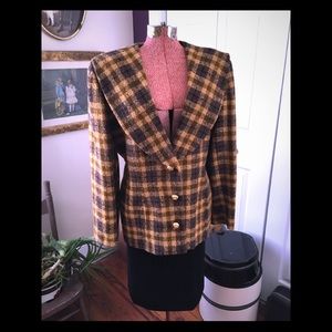 Vintage Mila Schon plaid jacket/blazer